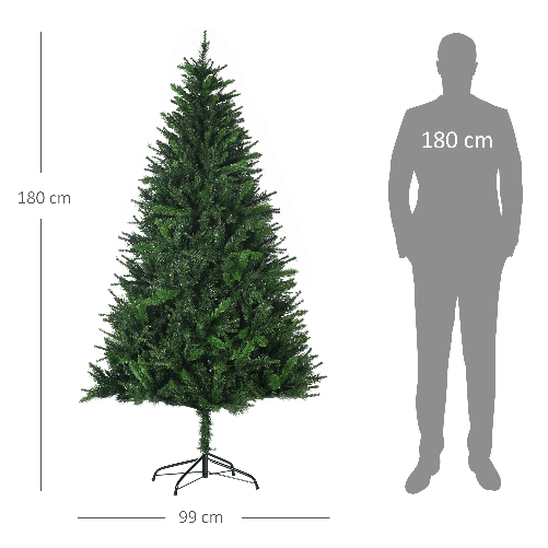 HOMCOM-Albero-di-Natale-Artificiale-180cm-con-786-Rami-2-Sezioni-e-Base-in-Metallo-Verde