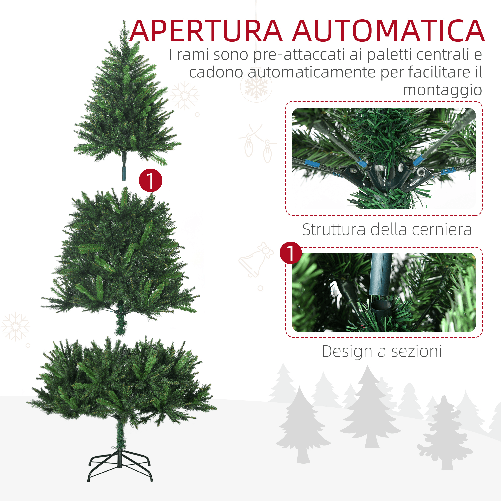 HOMCOM-Albero-di-Natale-Artificiale-180cm-con-786-Rami-2-Sezioni-e-Base-in-Metallo-Verde