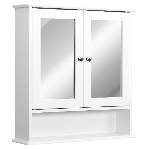 kleankin-Armadietto-Pensile-da-Bagno-con-Specchio-Bianco-56-x-13-x-58cm