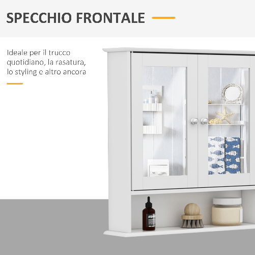 kleankin-Armadietto-Pensile-da-Bagno-con-Specchio-Bianco-56-x-13-x-58cm