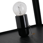 HOMCOM-Lampada-da-Terra-Moderna-Lampadina-Illuminazione-Interna-Salvaspazio-con-Ripiani-da-Soggiorno-Cotone-MDF-26-x-26-x-160-cm-Nero-e-Bianco