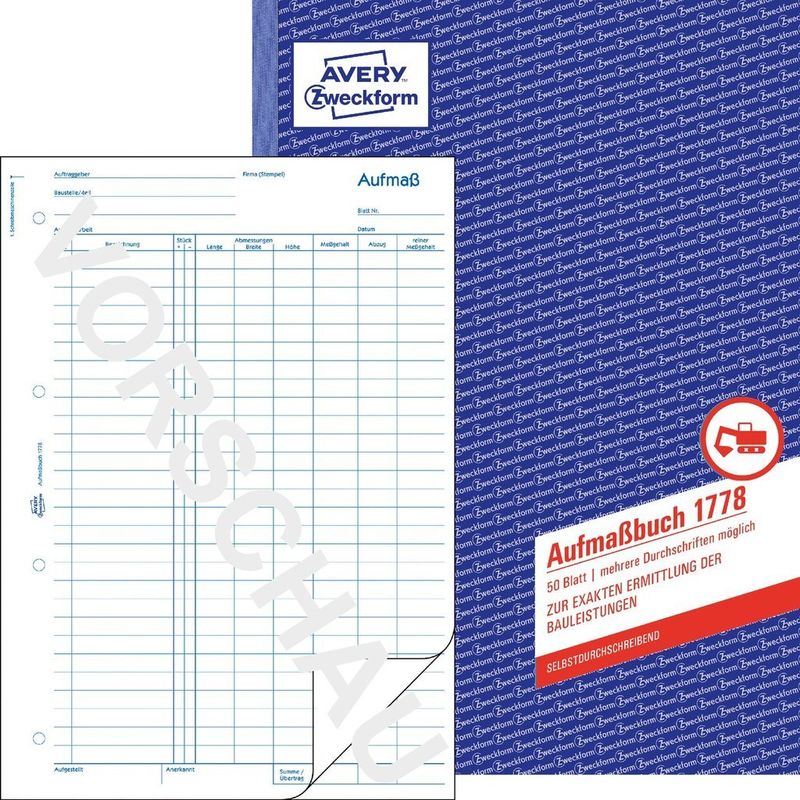 AVERY-Zweckform-Form-Book-Misuratore-1778-DIN-A4-1x-50-pagine