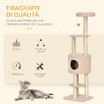 PawHut-Albero-Tiragraffi-Robusto-per-Gatti-con-5-Livelli-Cuccia-Casetta-Giochi-e-Corda-Sisal-Beige-Max-30kg