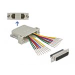 Delock - Adattatore di rete - Da RJ-45 (W) a DB-25 (M) - viti ad alette - beige (66833)