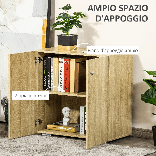 HOMCOM-Mobiletto-Multiuso-a-2-Ante-per-Soggiorno-o-Ufficio-70x39x70cm---Color-Legno