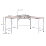 HOMCOM-Scrivania-Angolo-Spaziosa-in-Legno-e-Metallo-Rovere-e-Bianco