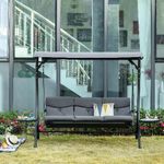 Outsunny-Dondolo-da-Giardino-a-3-Posti--Dondolo-da-Esterno-con-Tettuccio-Regolabile-e-2-Tavolini-Grigio-271x125x177cm