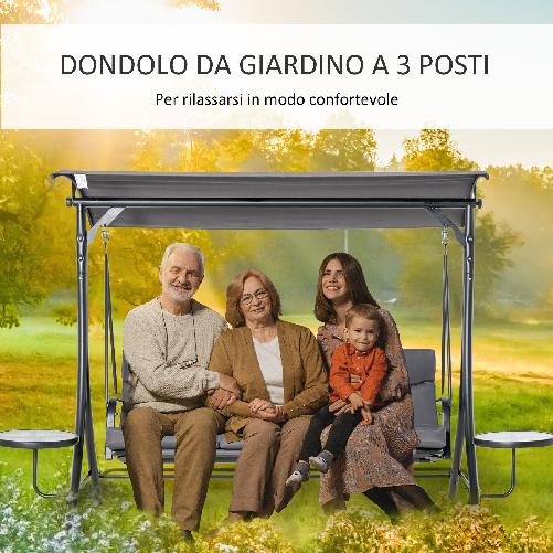 Outsunny-Dondolo-da-Giardino-a-3-Posti--Dondolo-da-Esterno-con-Tettuccio-Regolabile-e-2-Tavolini-Grigio-271x125x177cm