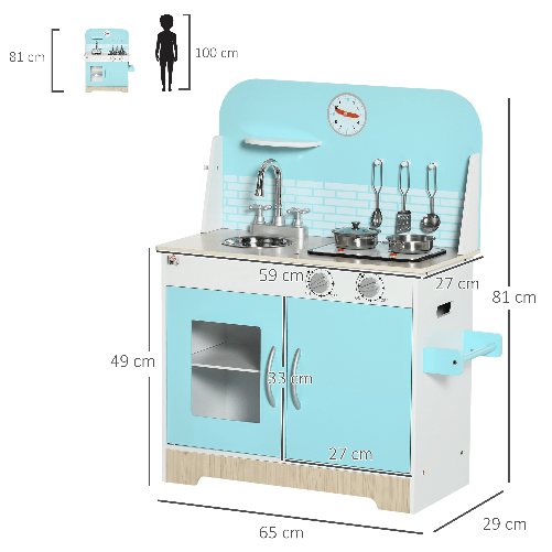 HOMCOM-Cucina-Giocattolo-per-Bambini-3-6-Anni-con-Luci-e-Utensili-da-Cucina-in-MDF-e-PP-65x29x81-cm