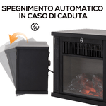 HOMCOM-Camino-Elettrico-da-Terra-Potenza-600W-1200W-in-Plastica-e-Vetro-Temperato-Nero-34x17x25cm