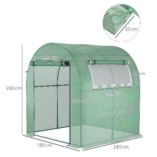 Outsunny-Serra-da-Giardino-a-Tunnel-con-Porte-e-Finestre-Avvolgibili-in-PE-Verde-180x180x200cm