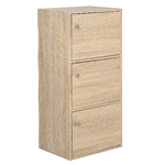 HOMCOM Mobiletto Multiuso con 3 Ripiani in Legno e 3 Ante per Casa o Ufficio 48 x 34 x 100cm