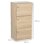 HOMCOM-Mobiletto-Multiuso-con-3-Ripiani-in-Legno-e-3-Ante-per-Casa-o-Ufficio-48-x-34-x-100cm