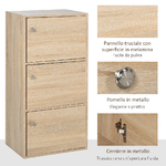 HOMCOM-Mobiletto-Multiuso-con-3-Ripiani-in-Legno-e-3-Ante-per-Casa-o-Ufficio-48-x-34-x-100cm