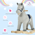 HOMCOM-Cavallo-a-Dondolo-per-Bambini-36-72-Mesi-Cavalluccio-a-Dondolo-Interattivo-Riproduce-Suoni-in-Peluche-Grigio-73x35x64cm