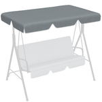 Outsunny Tettuccio di Ricambio per Dondolo in Poliestere con Protezione UV50+, 192x144cm, Grigio Scuro