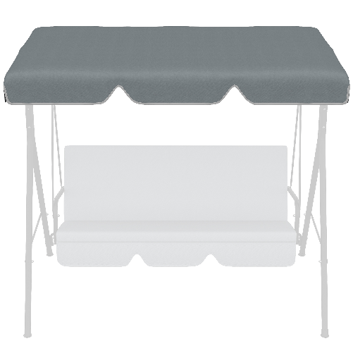 Outsunny-Tettuccio-di-Ricambio-per-Dondolo-in-Poliestere-con-Protezione-UV50--192x144cm-Grigio-Scuro