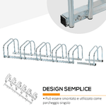 HOMCOM-Rastrelliera-Portabiciclette-Parcheggio-per-6-Biciclette-in-Acciaio-179x33x27-cm-Argento