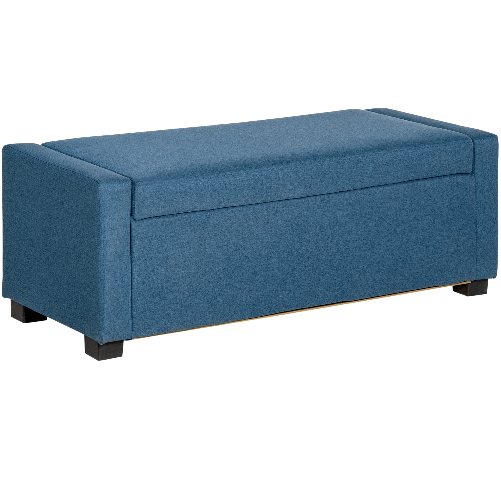 HOMCOM-Panca-Fondoletto-con-Vano-Contenitore-in-Tessuto-120x50x44cm---Blu