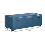 HOMCOM-Panca-Fondoletto-con-Vano-Contenitore-in-Tessuto-120x50x44cm---Blu