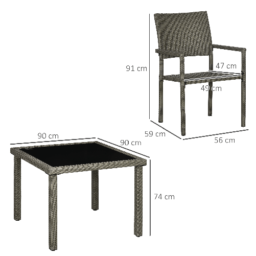 Outsunny-Set-da-Esterni-in-Rattan-PE-con-Tavolo-e-4-Sedie-con-Cuscini-Grigio