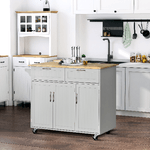 HOMCOM-Carrello-da-Cucina-Multiuso-in-Legno-con-2-Cassetti-3-Antine-e-4-Ruote-121x46x91cm-Grigio