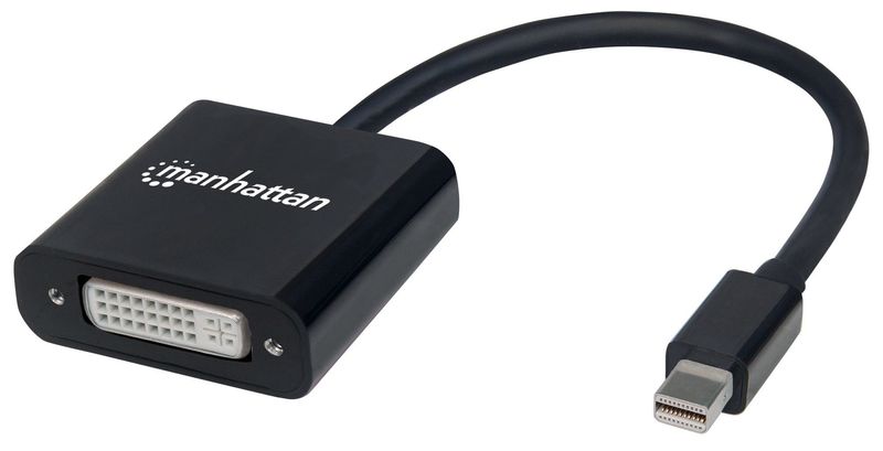 Manhattan-152549-cavo-e-adattatore-video-0195-m-Mini-DisplayPort-DVI-I-Nero--MINI-DISPLAYPORT-TO-DVI-D-ADAP----19.5CM-4K