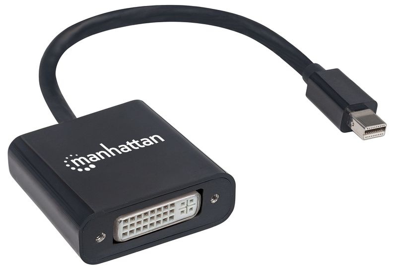 Manhattan-152549-cavo-e-adattatore-video-0195-m-Mini-DisplayPort-DVI-I-Nero--MINI-DISPLAYPORT-TO-DVI-D-ADAP----19.5CM-4K