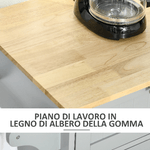 HOMCOM-Carrello-da-Cucina-Multiuso-in-Legno-con-2-Cassetti-3-Antine-e-4-Ruote-121x46x91cm-Grigio