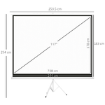 HOMCOM-Telo-Proiettore-da-120--Formato-4-3-in-Tessuto-a-Rete-Plastica-e-Metallo-con-Treppiedi-244x183-cm-Bianco