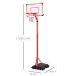 HOMCOM-Canestro-Basket-per-Bambini-Portatile-Regolabile-con-Tabellone-e-Piantana