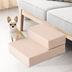 PawHut-Scaletta-per-Cani-Materassino-2-in-1-in-PU-e-Gommapiuma-45x39x20cm-Beige