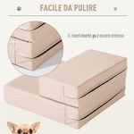 PawHut-Scaletta-per-Cani-Materassino-2-in-1-in-PU-e-Gommapiuma-45x39x20cm-Beige