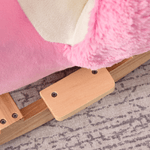 HOMCOM-Fenicottero-Dondolo-in-Legno-e-Peluche-Rosa