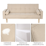 HOMCOM-Divano-Letto-3-Posti-con-Schienale-Regolabile-su-3-Livelli-2-Cuscini-e-Braccioli-Rimovibili-Beige-185x84x85cm