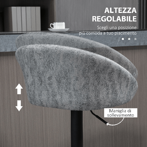 HOMCOM-Set-2-Sgabelli-da-Bar-con-Altezza-Regolabile-Rivestimento-Finta-Pelle-e-Schienale-Grigio-Chiaro