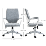 Vinsetto-Sedia-da-Ufficio-Ergonomica-con-Altezza-Regolabile-e-Funzione-Dondolo---Grigio