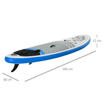 HOMCOM-Tavola-SUP-Gonfiabile-con-Accessori-Inclusi-Stand-Up-Paddle-per-Adulti-e-Teenager-305x80x15cm-Blu-e-Bianco