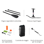 HOMCOM-Tavola-SUP-Gonfiabile-con-Accessori-Inclusi-Stand-Up-Paddle-per-Adulti-e-Teenager-305x80x15cm-Blu-e-Bianco