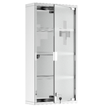 HOMCOM Armadietto Medicinale Cassetta Porta Medicina a Quattro Ripiani in Acciaio Inox 30x12x60cm