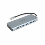 DICOTA D32065 hub di interfaccia USB 3.2 Gen 1 3.1 Gen 1 Type-C Argento (USB-C 13-IN-1 DOCKING STATION - 4K HDMI/DP PD 1