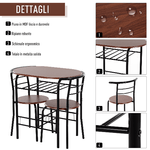 HOMCOM-Set-da-Pranzo-3-Pezzi-Tavolo-con-2-Sedie-Marrone-Legno-e-Nero