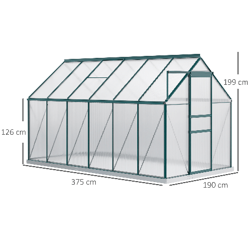 Outsunny-Serra-da-Giardino-in-Policarbonato-190x375x199cm-con-Finestra-Apribile-e-Porta-Scorrevole-Struttura-in-Alluminio-Verde