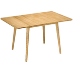 HOMCOM Tavolo Pieghevole in Legno di Quercia Espandibile per 4-6 Persone, 80x 65/130x76cm