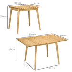 HOMCOM-Tavolo-Pieghevole-in-Legno-di-Quercia-Espandibile-per-4-6-Persone-80x-65-130x76cm