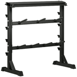 HOMCOM Porta Bilanciere Multiuso per Barre, Manubri e Dischi Pesi in Acciaio, 100x55x102cm, Nero