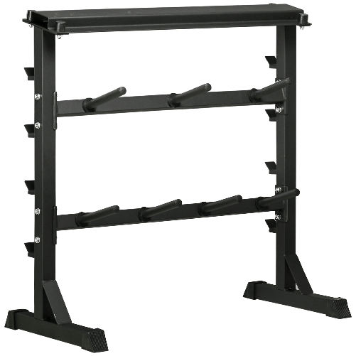 HOMCOM-Porta-Bilanciere-Multiuso-per-Barre-Manubri-e-Dischi-Pesi-in-Acciaio-100x55x102cm-Nero