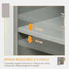 HOMCOM-Mobile-da-Cucina-Multiuso-con-4-Ripiani-Aperti-regolabili-e-2-Armadietti-in-Truciolato-80x38x1125cm