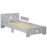 ZONEKIZ Letto per Bambini 3-6 Anni con Motivi a Stelle e Luna in Pannelli di MDF e Truciolato, 143x76x49 cm