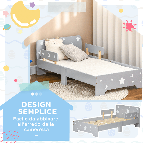 ZONEKIZ-Letto-per-Bambini-3-6-Anni-con-Motivi-a-Stelle-e-Luna-in-Pannelli-di-MDF-e-Truciolato-143x76x49-cm